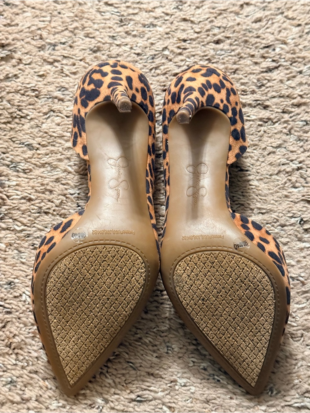 Jessica Simpson Leopard Print Pointed-Toe Pumps - Tan/Black - Picture 5 of 6